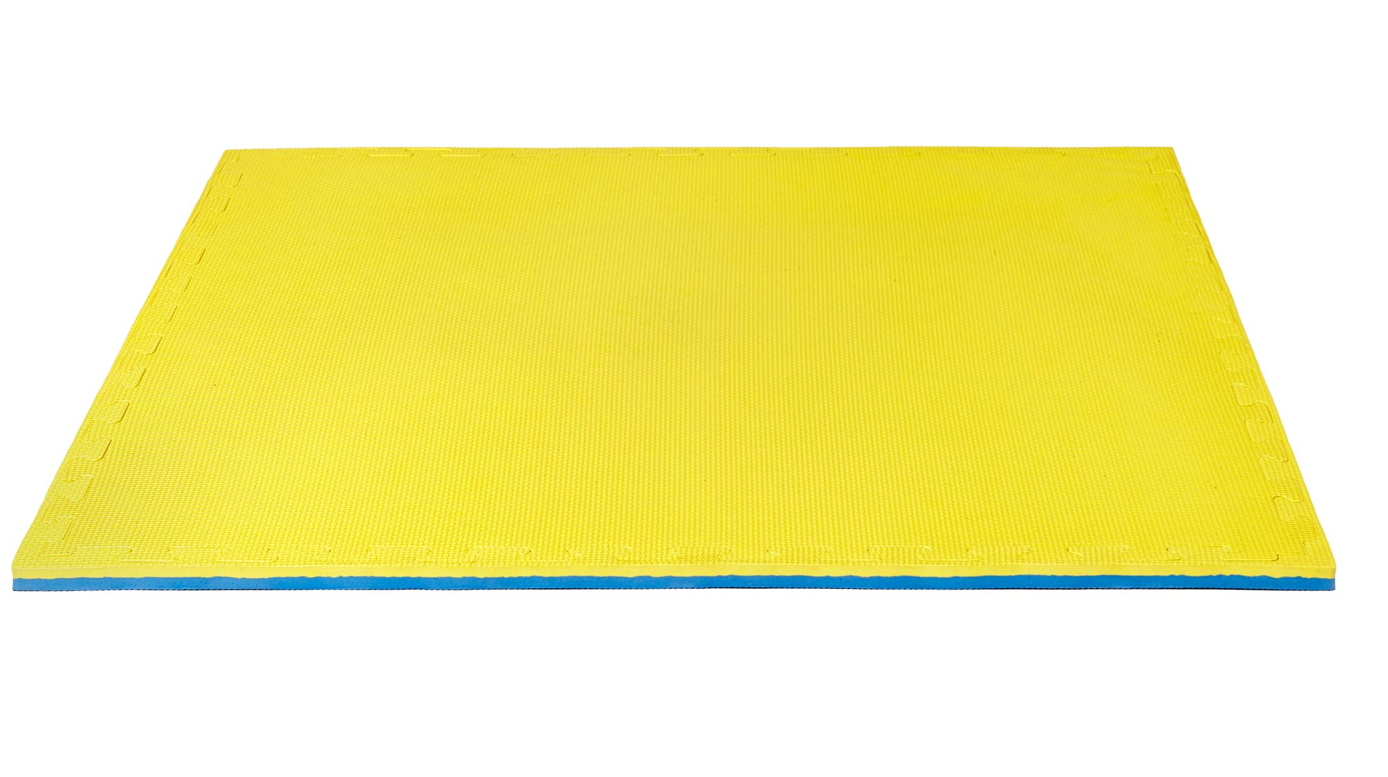 Reversible Jigsaw Mat Econo Crosstexture 1 x 1 m x 2 cm blue/yellow