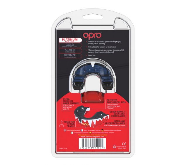 OPRO Mouthguard Platinum Level Senior Fangz red