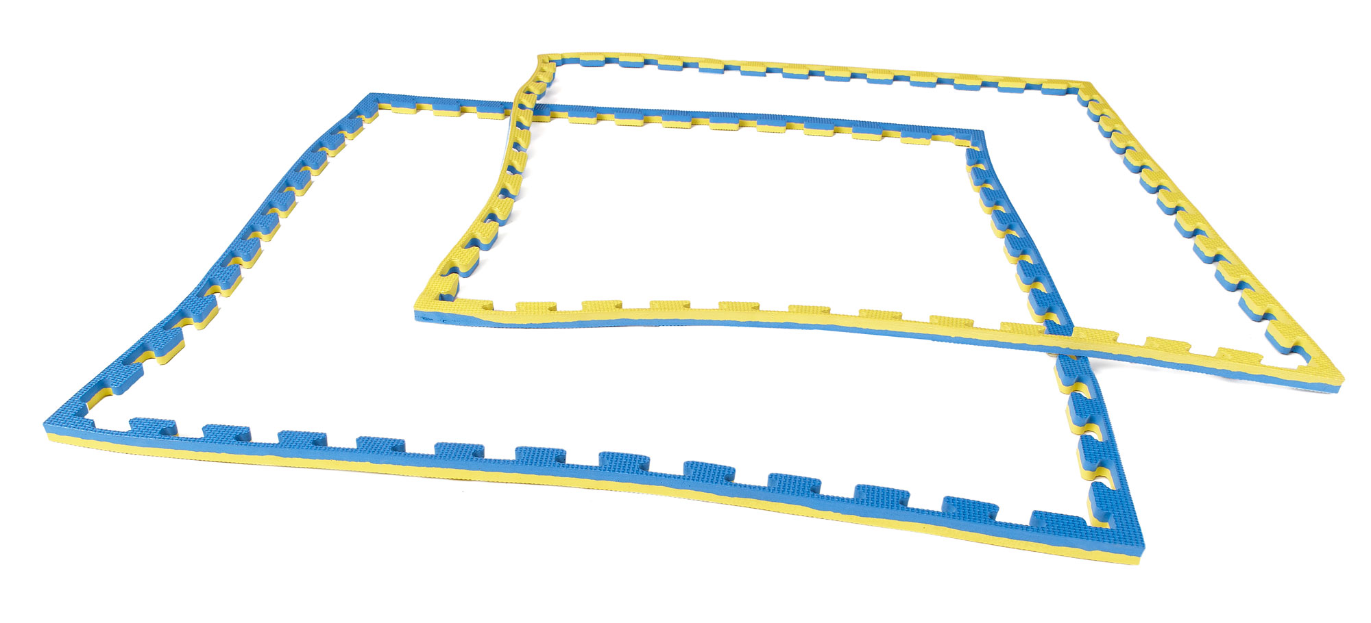 Reversible Jigsaw Mat Econo Crosstexture 1 x 1 m x 2 cm blue/yellow