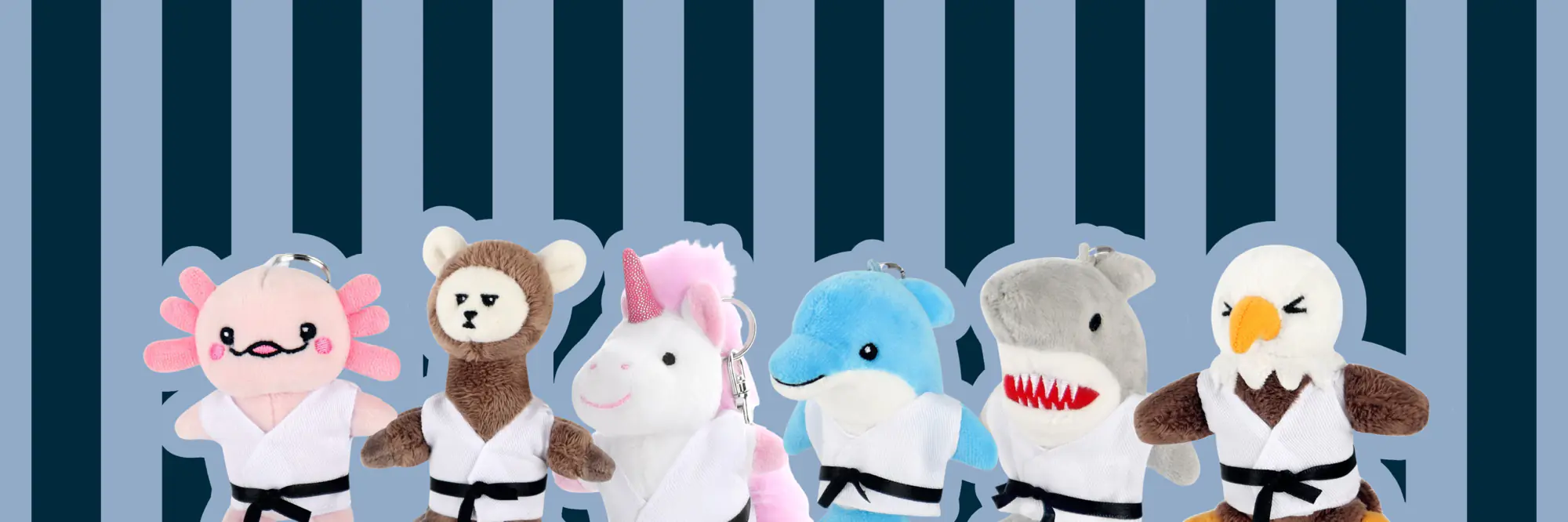 Plüschfigur, Schlüsselanhänger, Kleidung, Karate-Gurt, Tier-Design, Plüschtier, Kuscheltier, Gürtelband, Karate-Set, Miniaturwesen