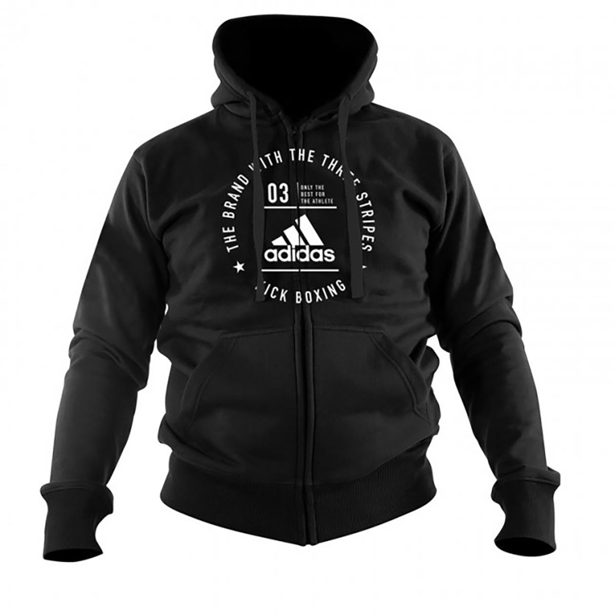 Hoodie, schwarz,  Reißverschluss, Kordelzug, Adidas-Logo