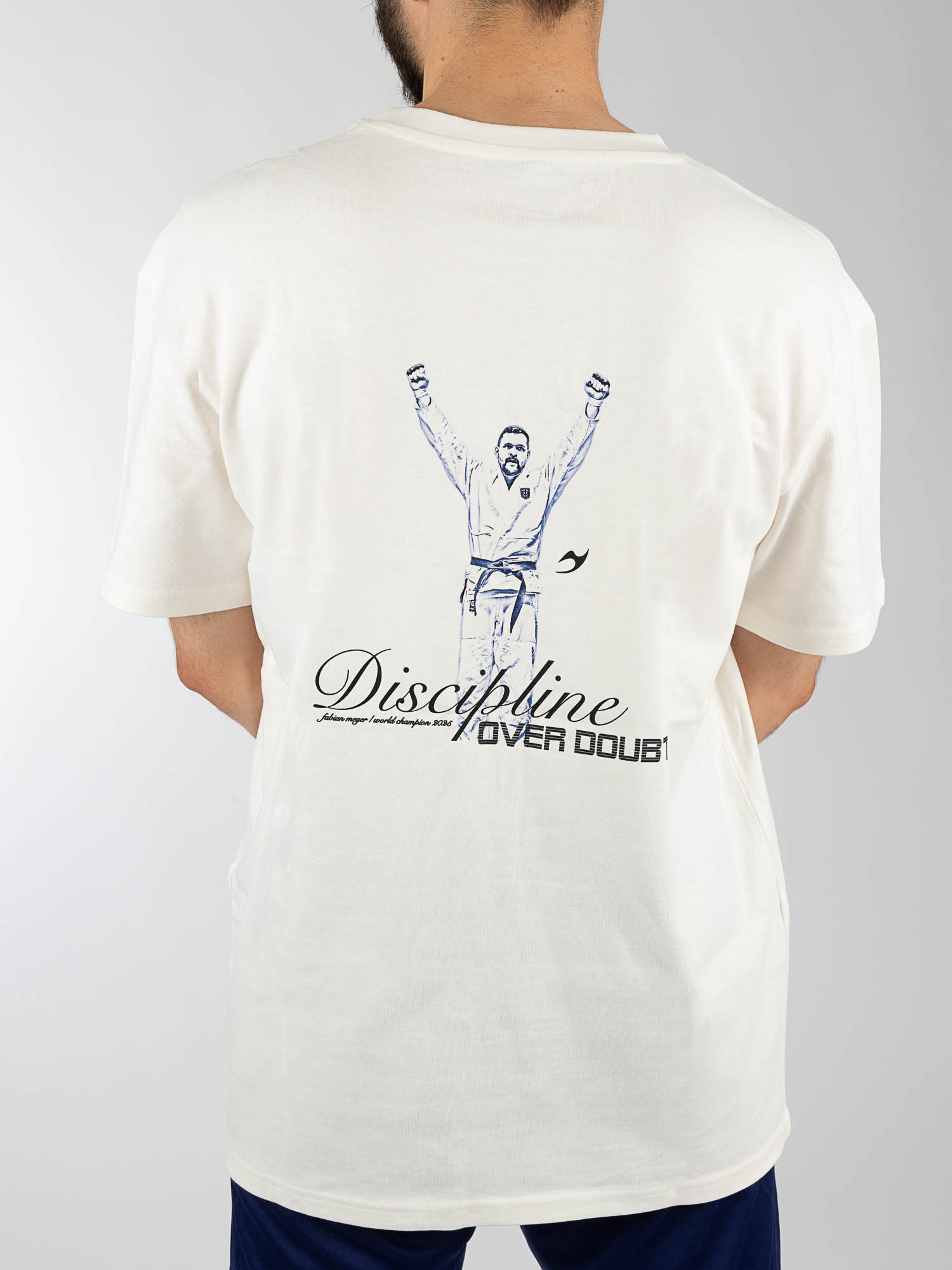 T-Shirt, Graphic Tee, Short Sleeve, Weiß, Disciplina diseño bust