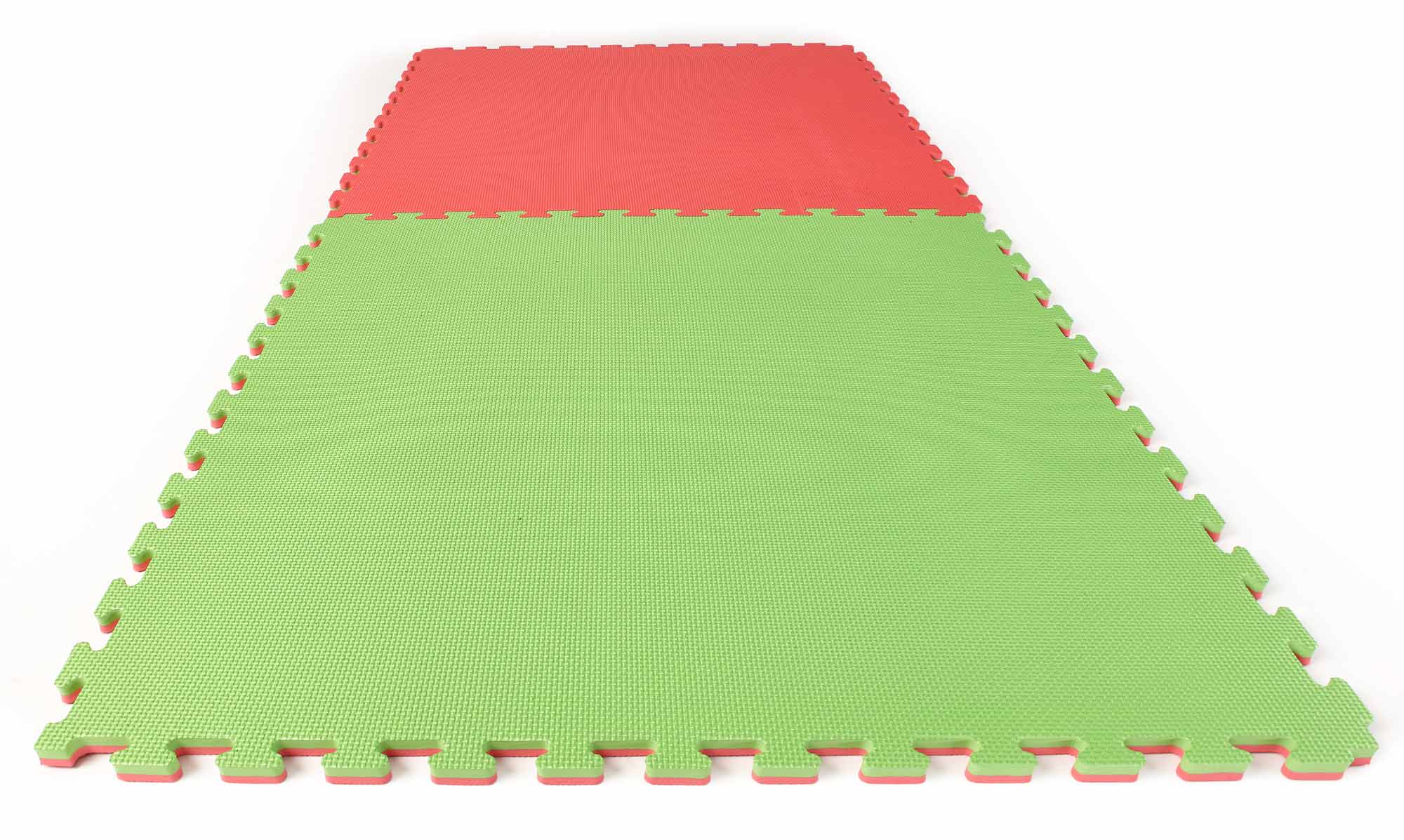 Reversible Jigsaw Mat Econo Crosstexture 1 x 1 m x 2 cm red/green