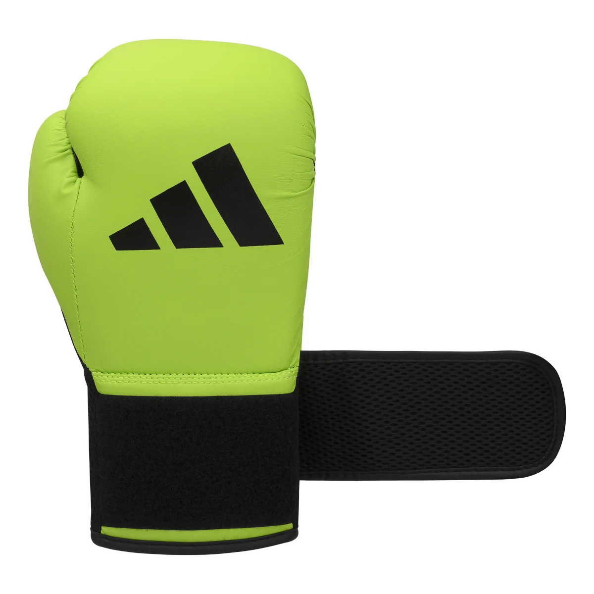 Boxhandschuh, Neon-grün, Klettverschluss, Schwarzes Logo, Gepolstert