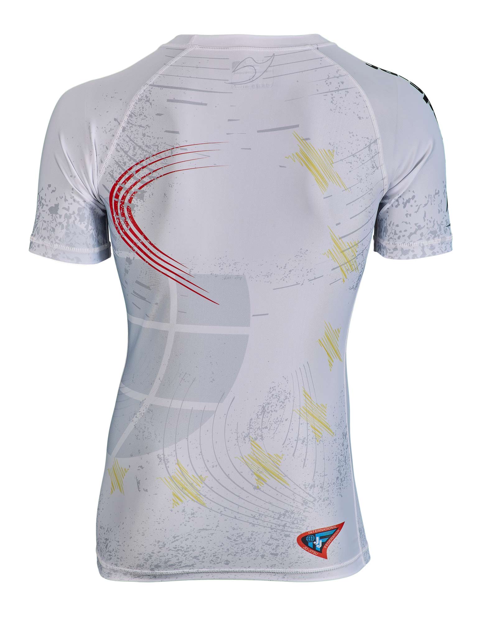 Rashguard kurzarm weiß - JJIF approved mit Ländercode