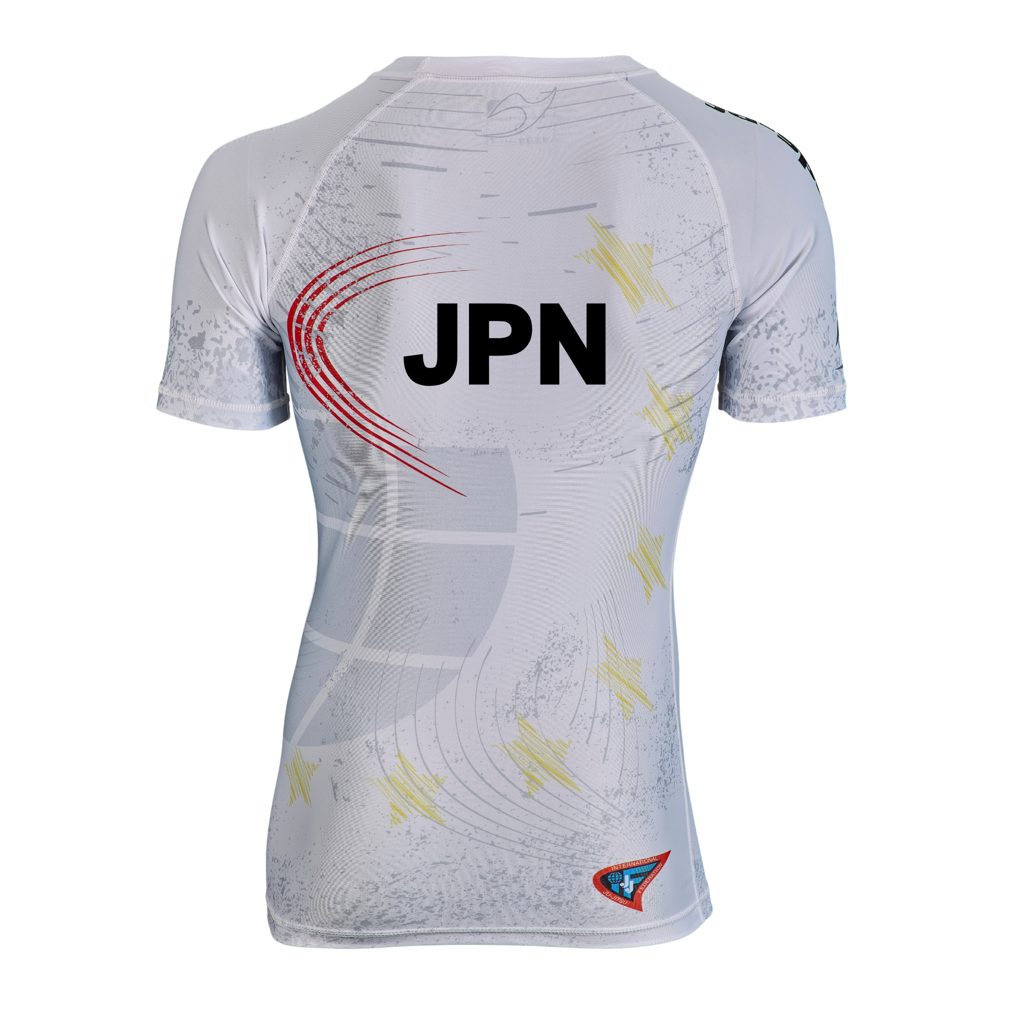 Rashguard kurzarm weiß - JJIF approved mit Ländercode