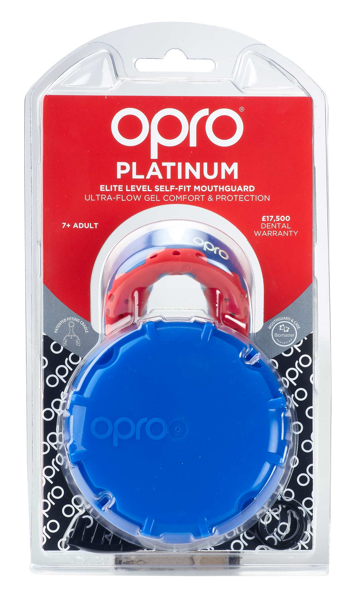 OPRO Mouthguard Platinum Level Senior blue/pearl/red