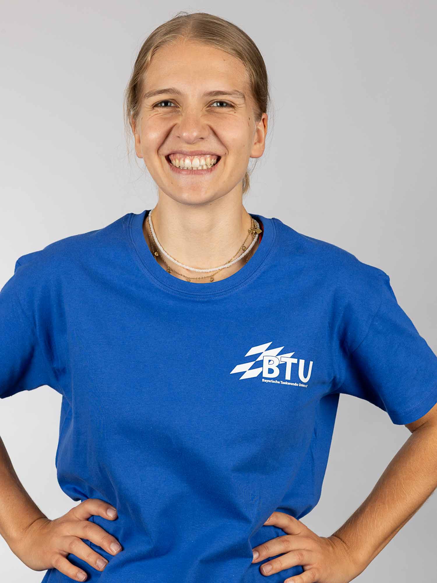 t-shirt, blau, Logo, Kurzarm, Frau, T-Shirt, Blau, Logo, BTU, Kurzarm