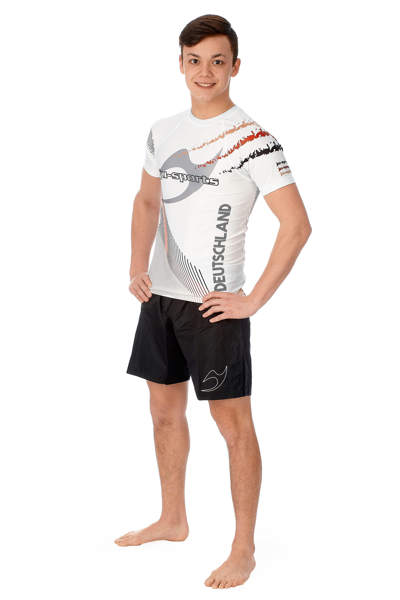 Rashguard Pro C18 Germany kurzarm weiß