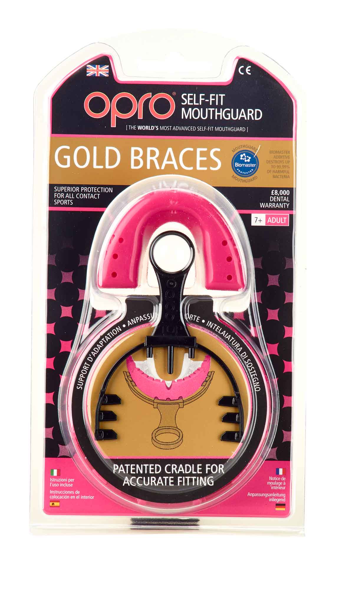 OPRO Zahnschutz Gold Braces Senior pink/pearl