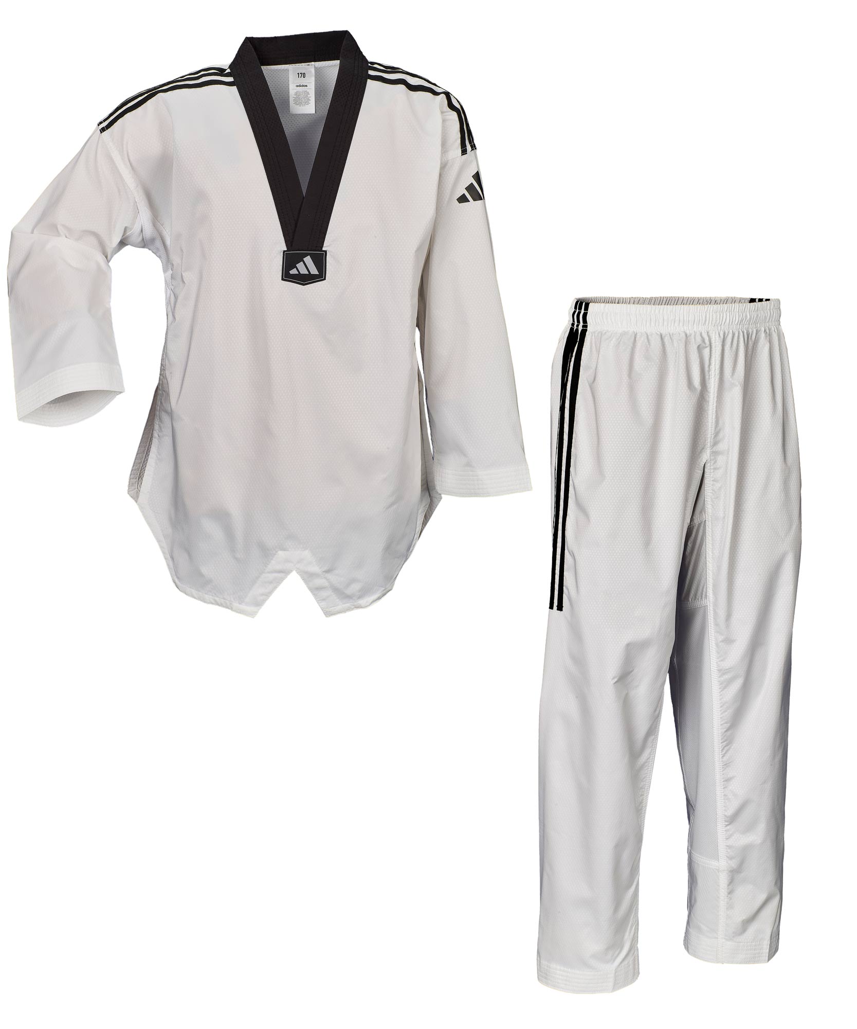 adidas TKD dobok Fighter eco with stripes, black collar