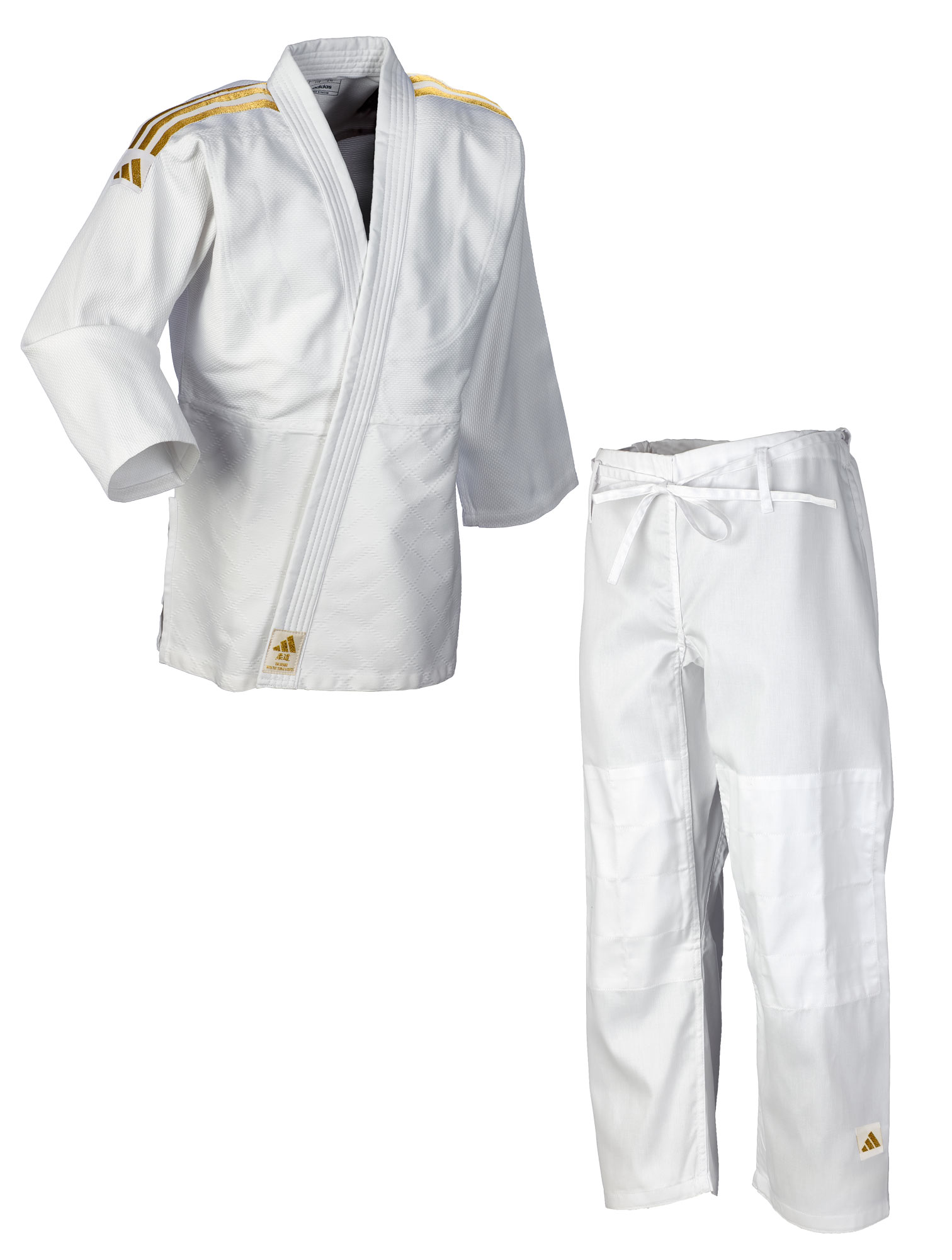 adidas Judo-Anzug Club weiß/goldene Streifen, J350