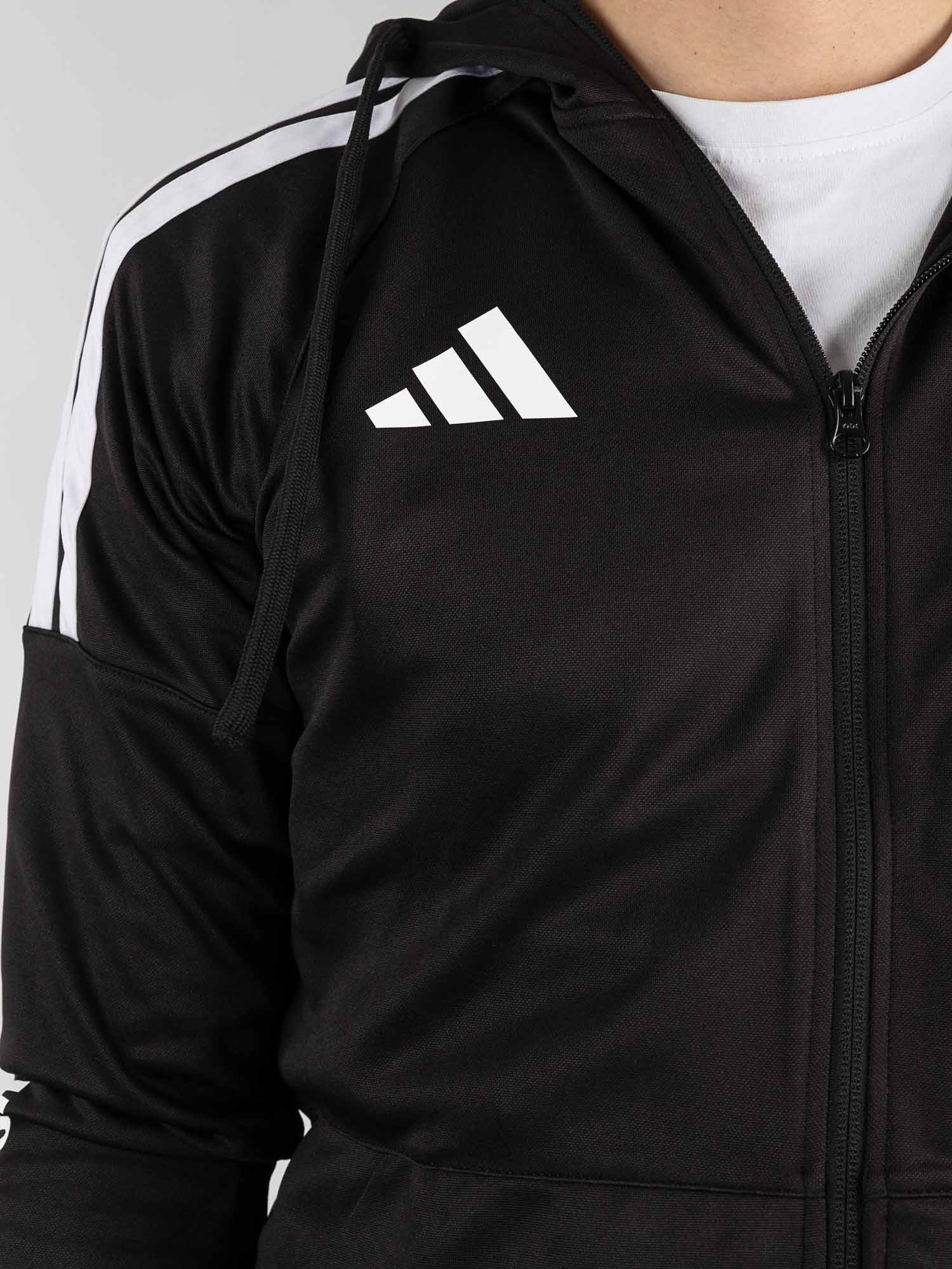 athleisure, Reißverschluss, Hoodie, schwarz, Streifen