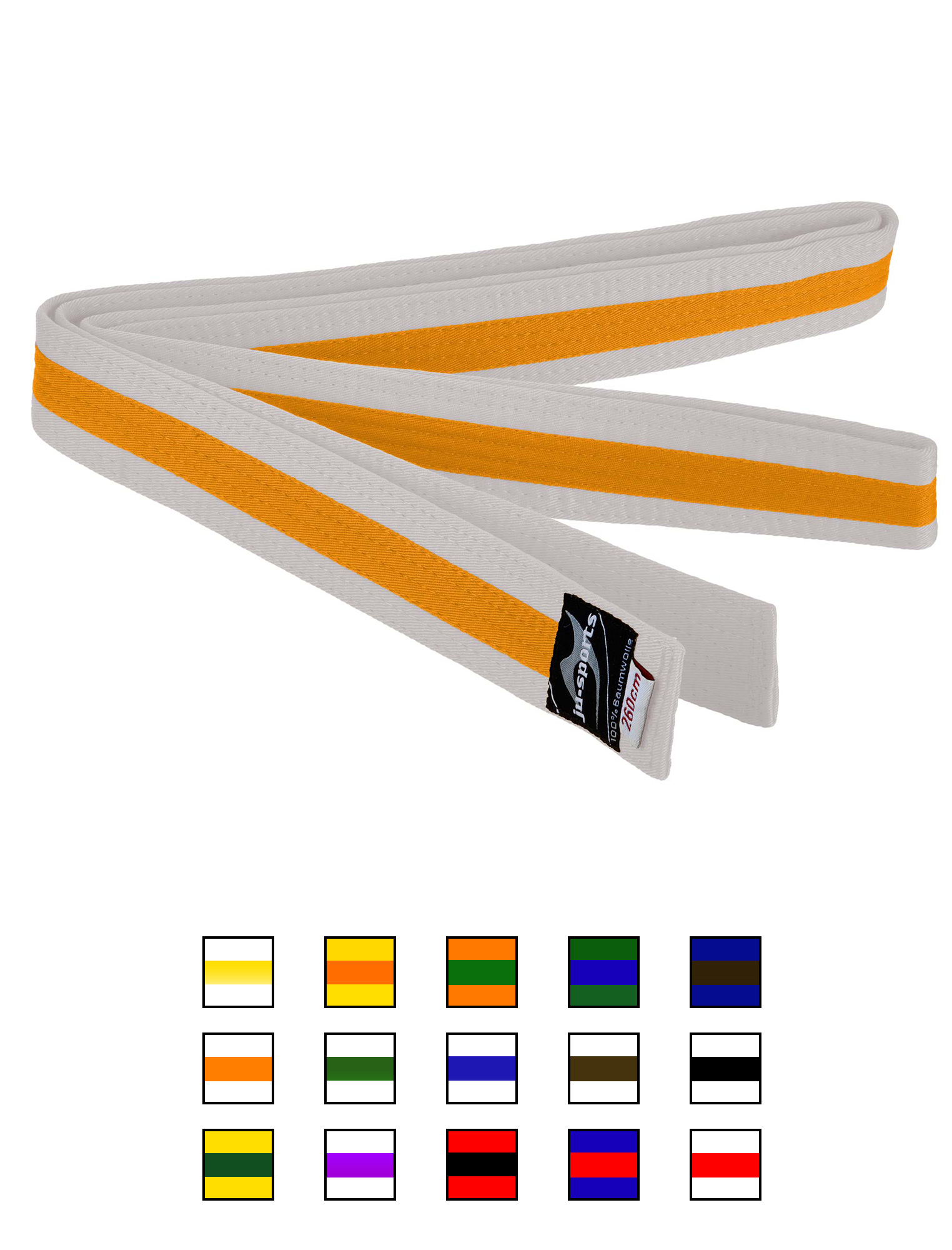 Ju-Sports budo belt white/yellow/white