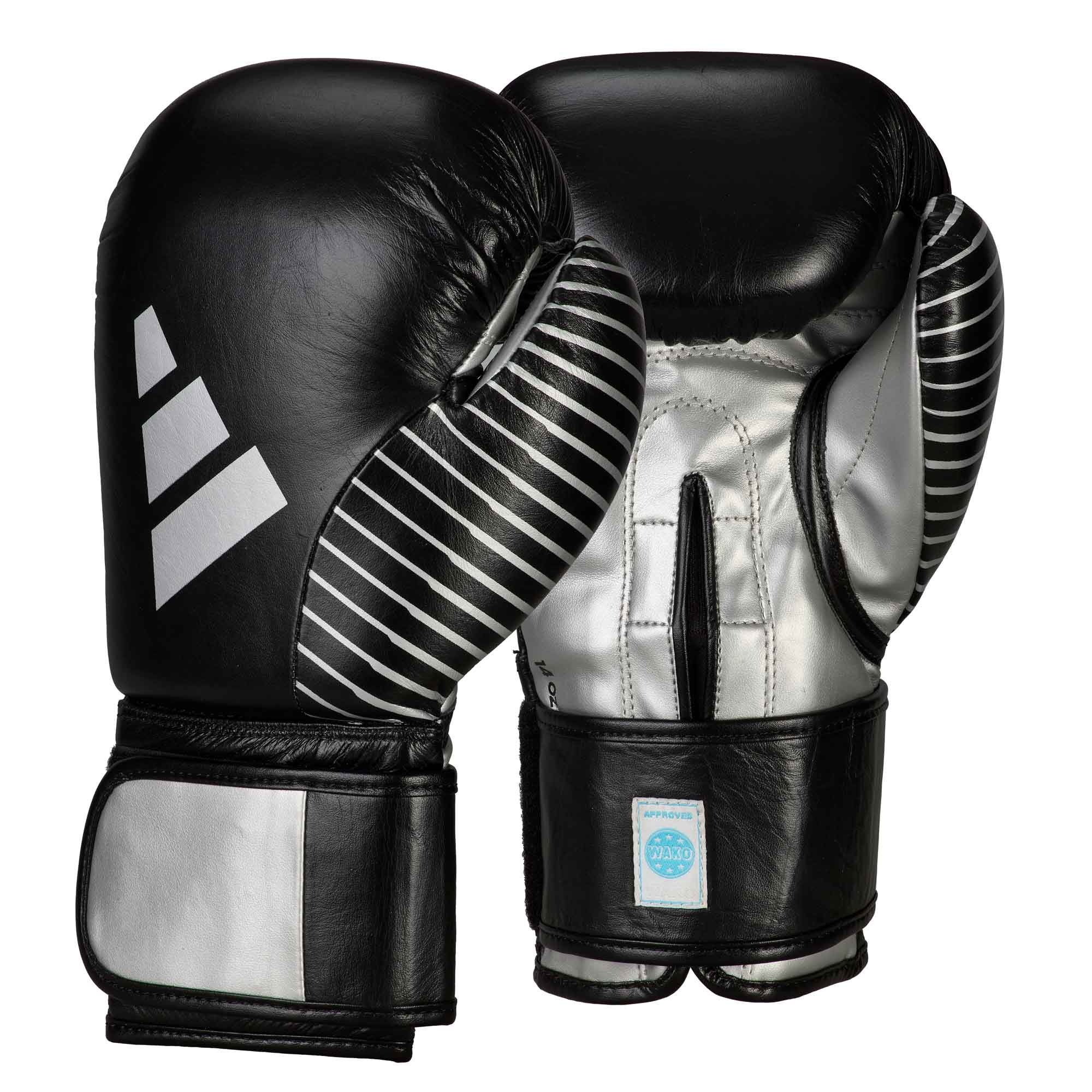 adidas Kickboxing Wettkampfhandschuh black/silver, adiKBWKF200