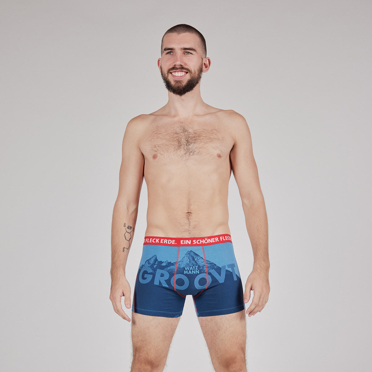 Boxershorts "Der Watzmann groovt" himmelblau, Herren