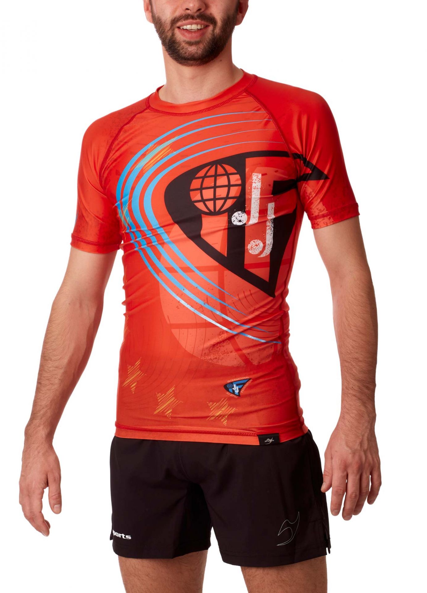 Rashguard shortsleeve red - JJIF approved with national code
