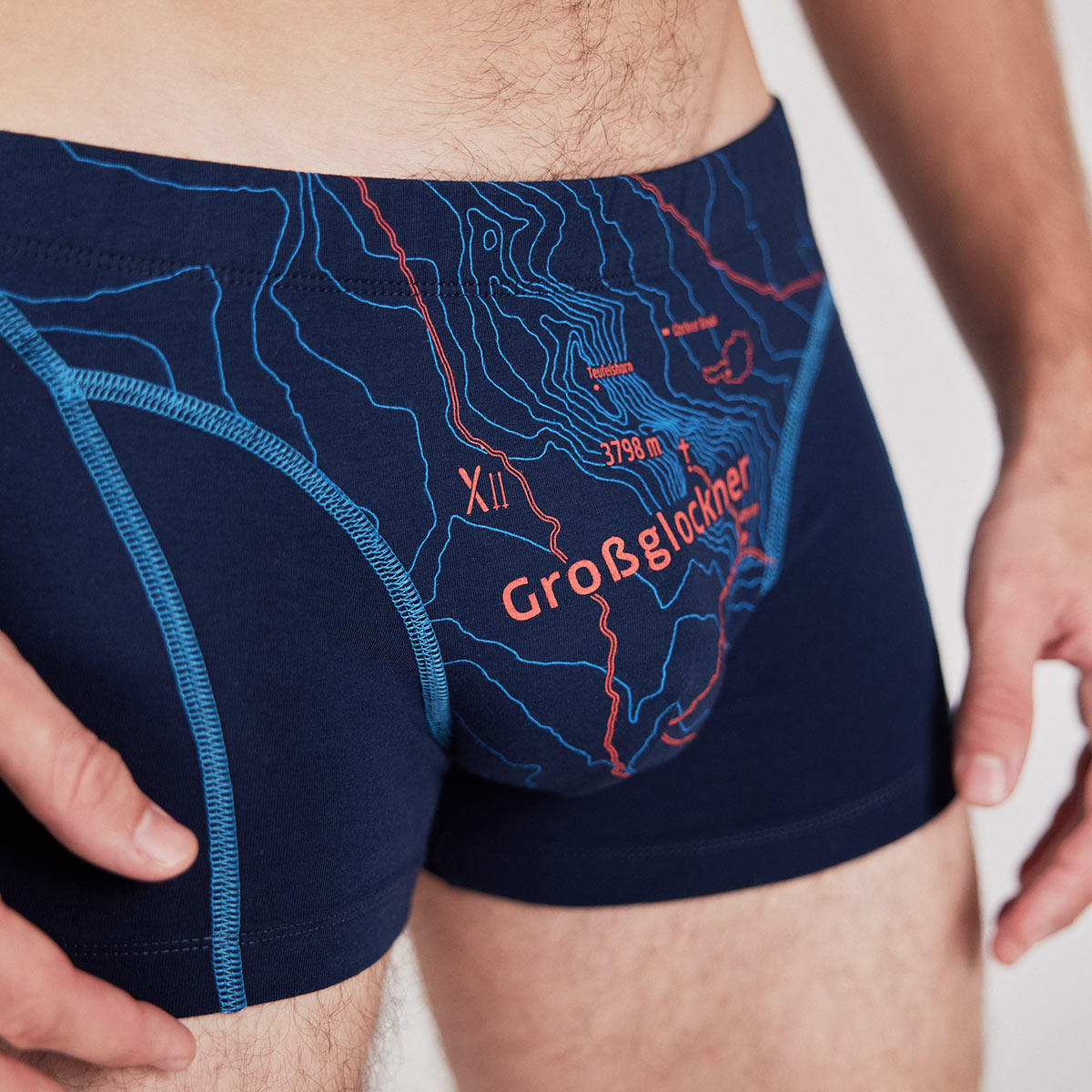 Boxershorts "Großglockner" tiefblau, Herren