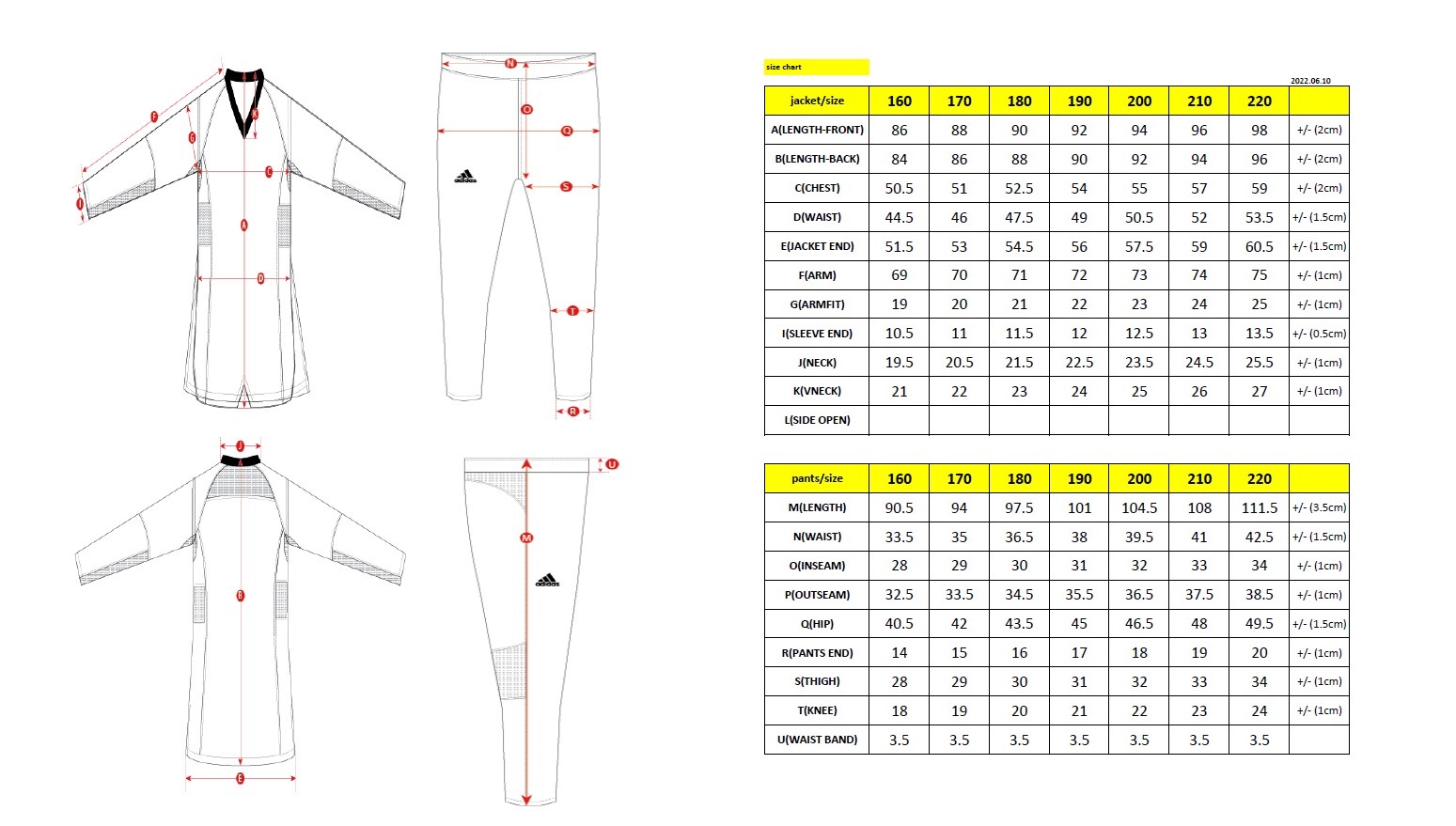 Adidas jacket size chart cm hotsell