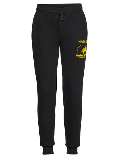 hoodie, Jogginghose, schwarz, Kordelzug, Logo, Jogginghose, Schwarz, Kordelzug, Rippenbündchen, Judo-Logo