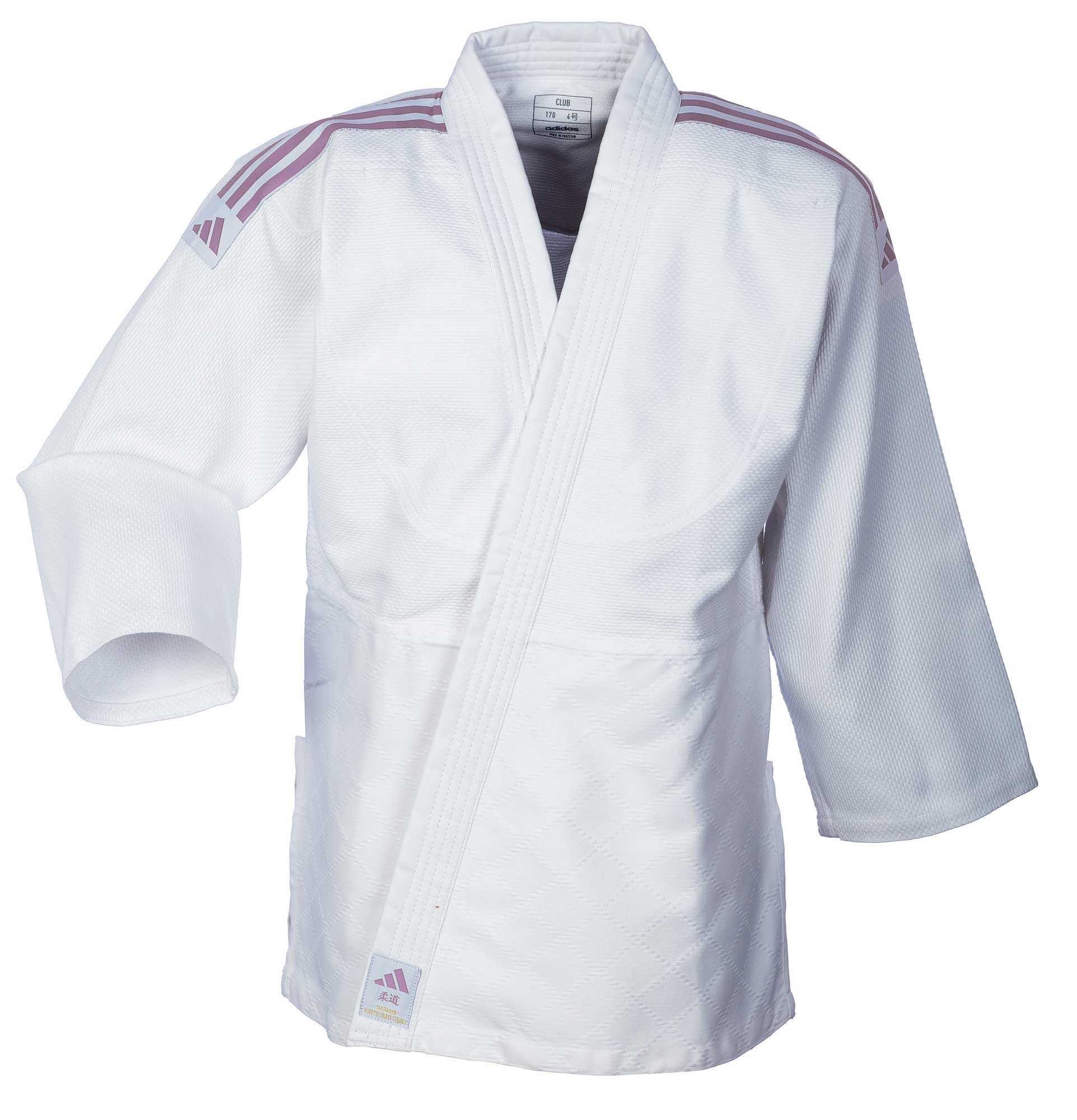 adidas Judo-Anzug Club weiß/pinke Streifen, J350