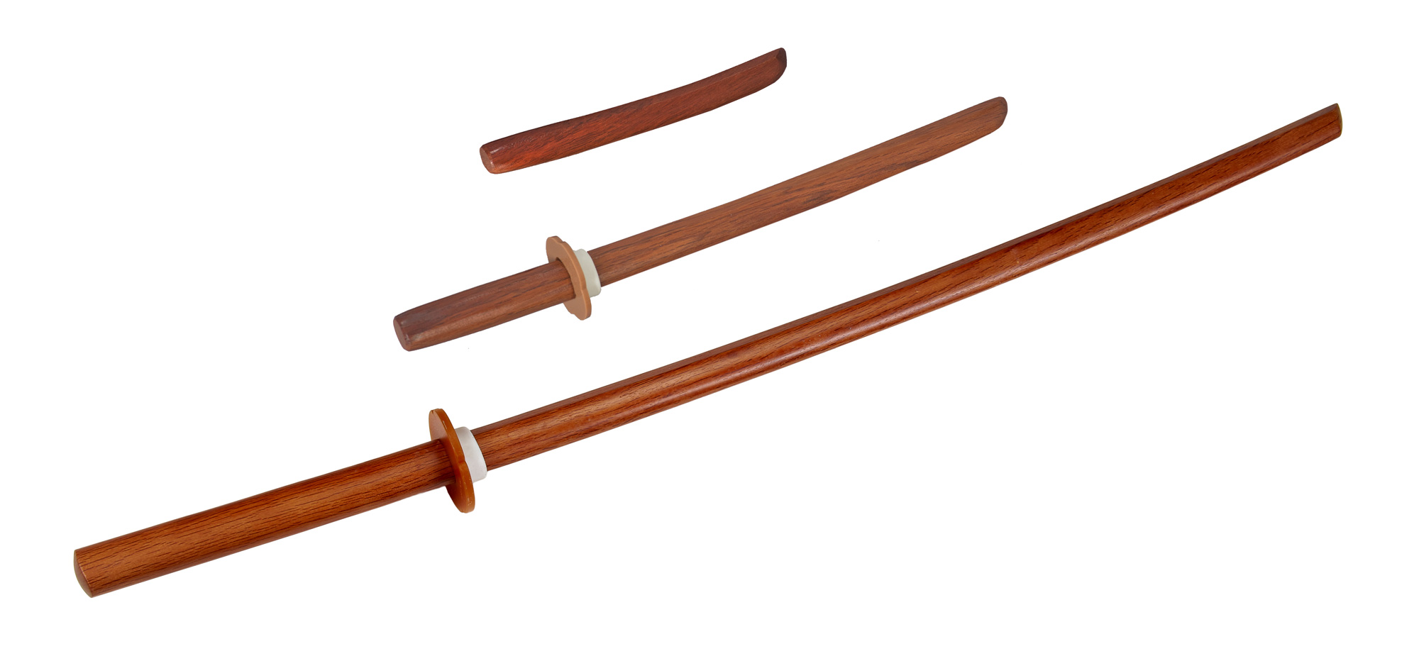 Set of red Bokken, Shoto and Tanto