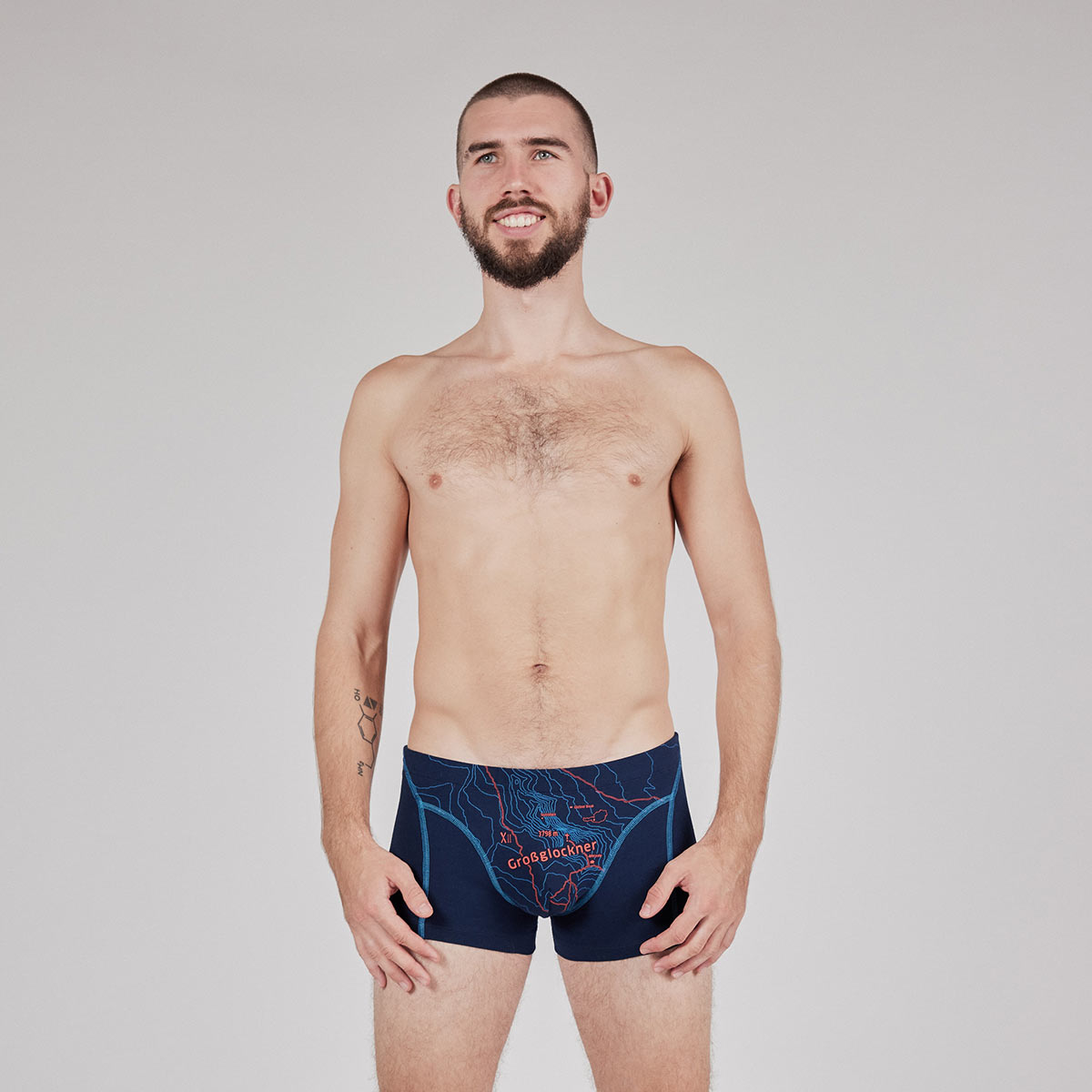 Boxershorts "Großglockner" tiefblau, Herren