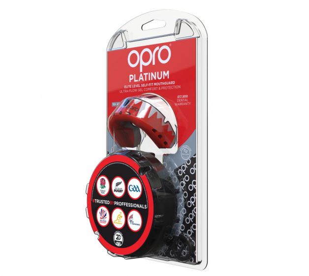 OPRO Mouthguard Platinum Level Senior Fangz red