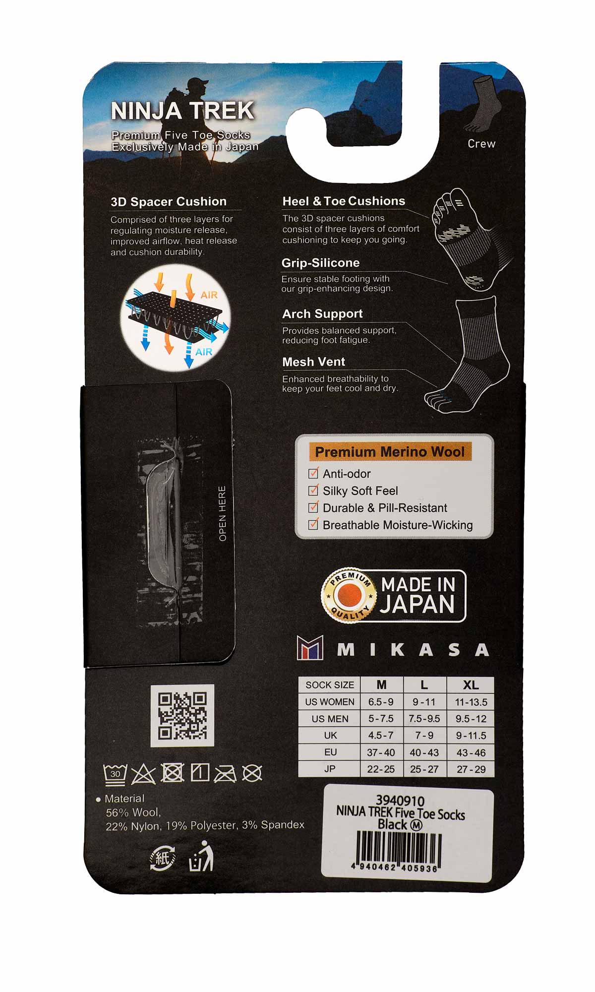 Mikasa Ninja Trek Zehensocken toe socks, 394091